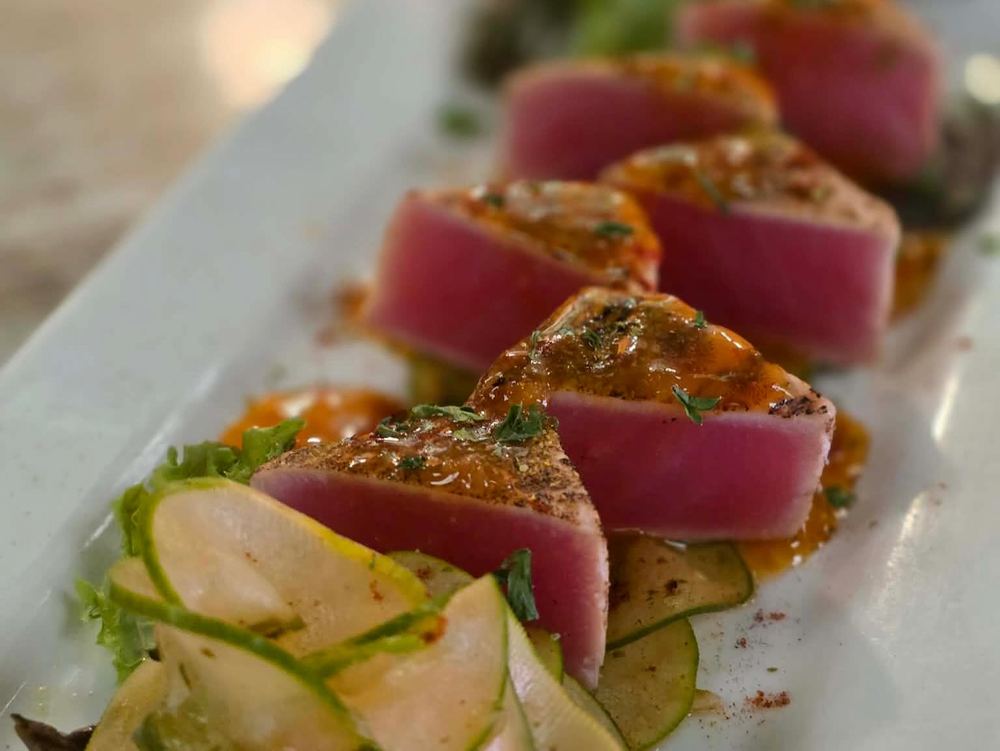 Seared blackened sesame ahi tuna at Twysted Vyne